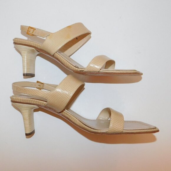 BRUNO MAGLI Snakeskin Slingback Sandals Sz 7.5 Made in Italy - Picture 5 of 8